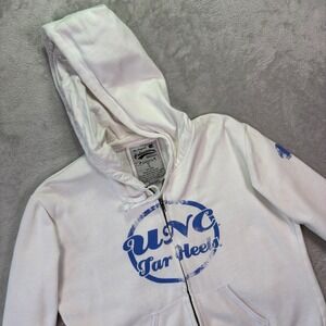 Colosseum Women Hoodie Large White UNC Tar Heels Full Zip Distressed Graphic